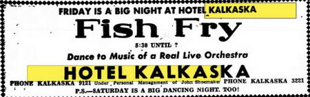 Hotel Kalkaska (Hotel Sieting) - Feb 1950 Ad (newer photo)